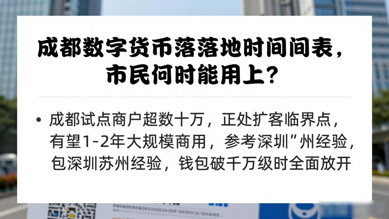 成都数字货币应用场景_成都数字人民币试点_成都何时能用数字货币