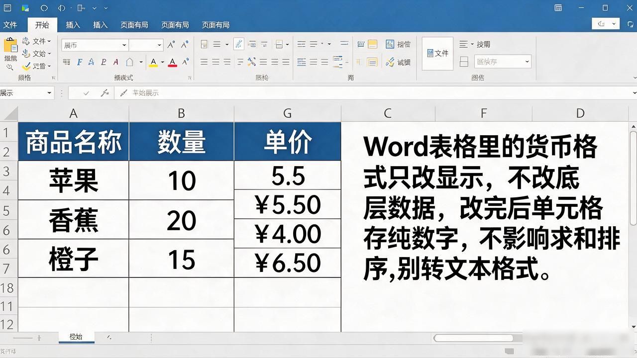 word数字怎么变货币格式？三步设置显示￥人民币符号