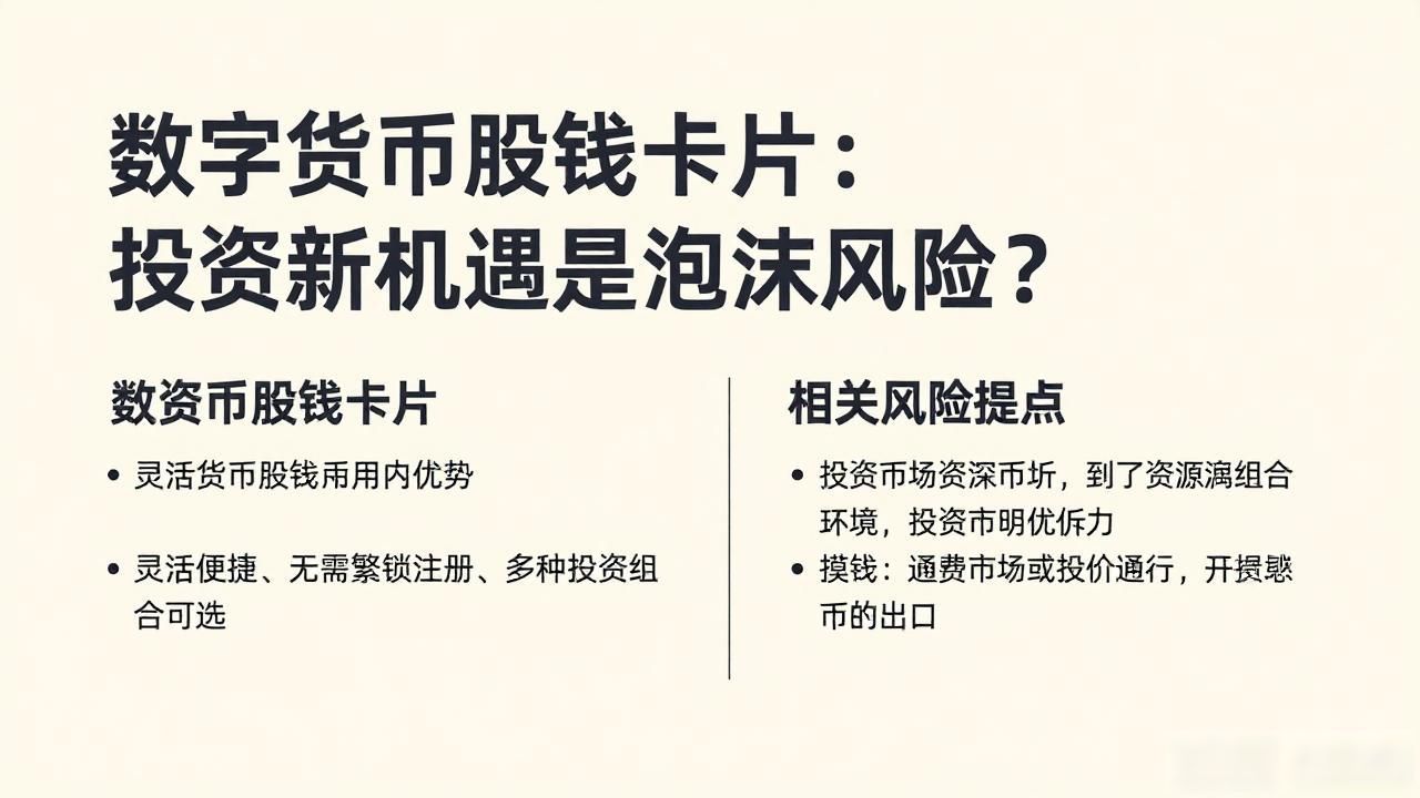 数字货币股钱卡片：投资新机遇还是泡沫风险？
